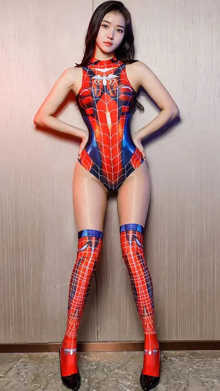 Xivir Red Spider Cosplay Bodysuit Set